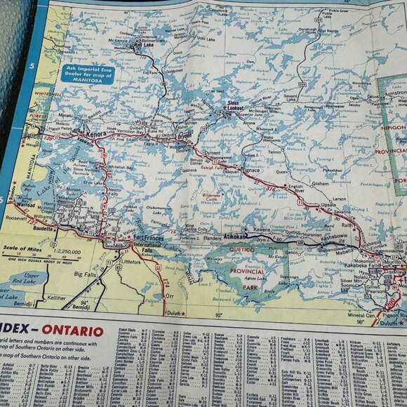 Vintage 1959 Esso Ontario Road Map Featuring Provincial Parks & Travel Info - Picture 5 of 5